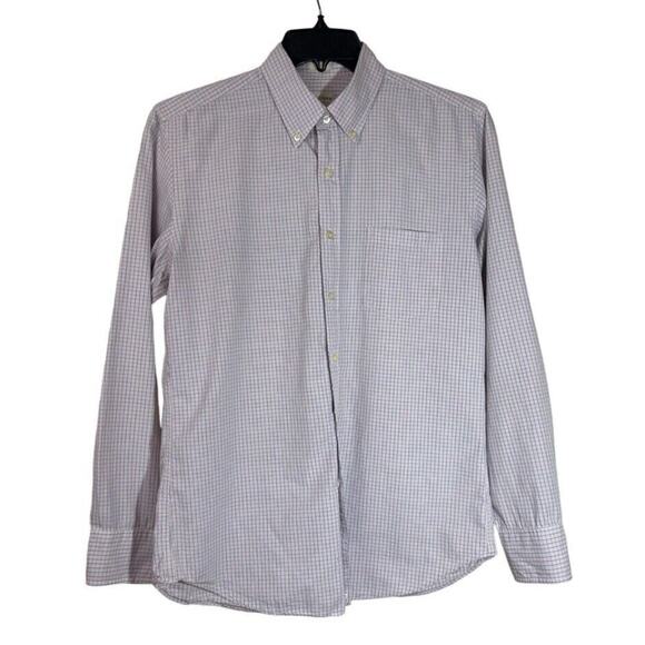 J Crew Shirtings Shirt Mens Medium Plaid Washed Tailored Fit Button Up Casual - Picture 1 of 12